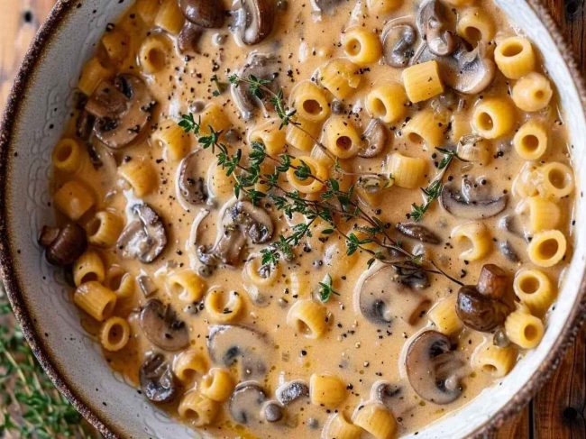 Μανιταρόσουπα με κοφτό μακαρονάκι