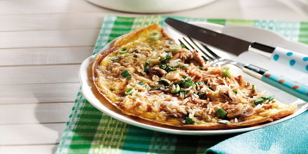 Ομελέτα με μανιτάρια και ρύζι