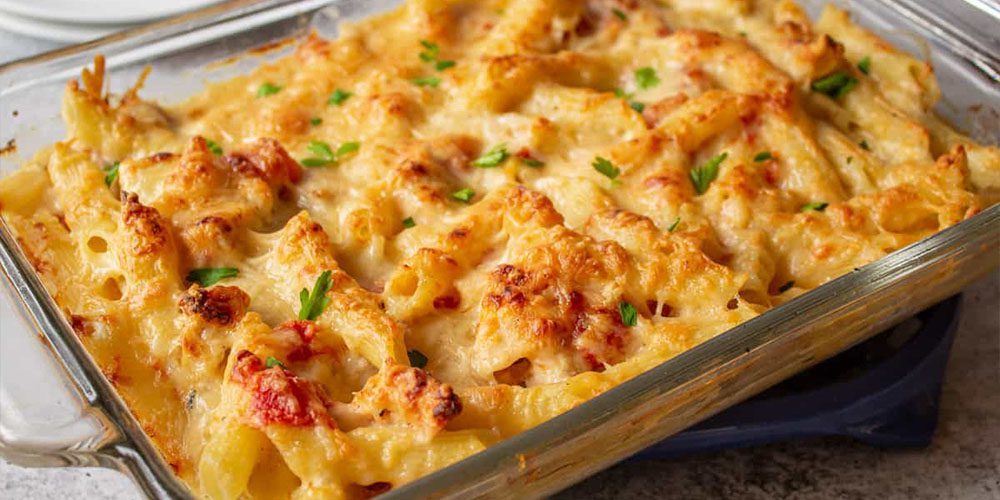 Πένες στο φούρνο με κοτόπουλο